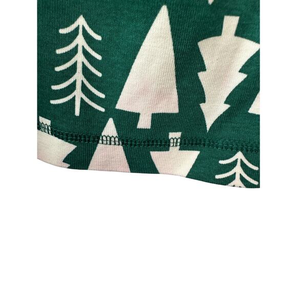 Hanna Andersson Green & White Christmas Tree Print Pajama Shirt Size Small - Picture 8 of 9